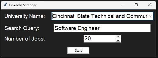 LinkedIn Scraper GUI